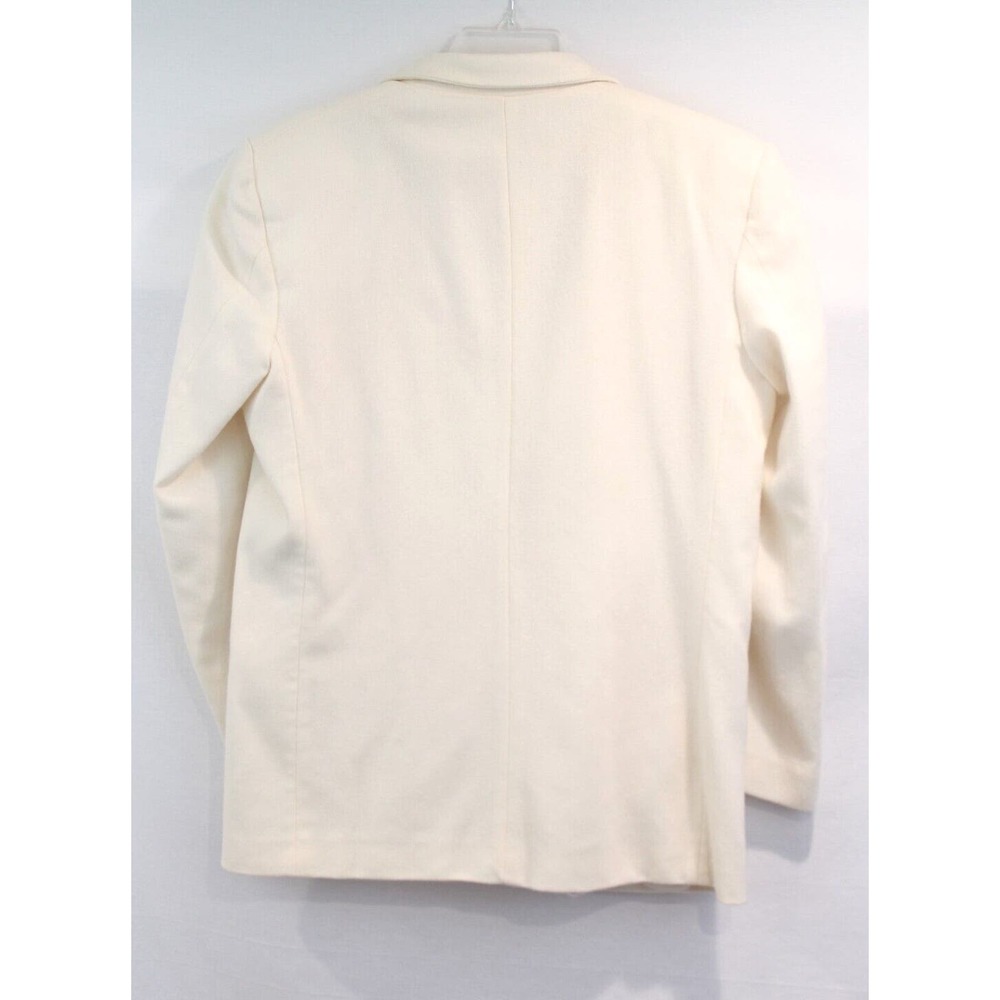 Madisons Vintage Wool Blazer Womens size 10 Ivory Lined Single Breasted - Picture 7 of 11